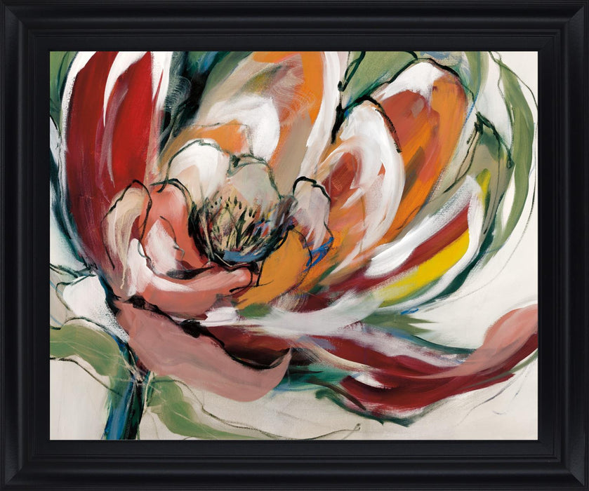 Crimson Blossom Burst - 28" x 34" Framed Wall Art