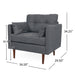 Enchantica - Upholstered Fabric Club Chair With Button Tufted And 2 Accent Pillows