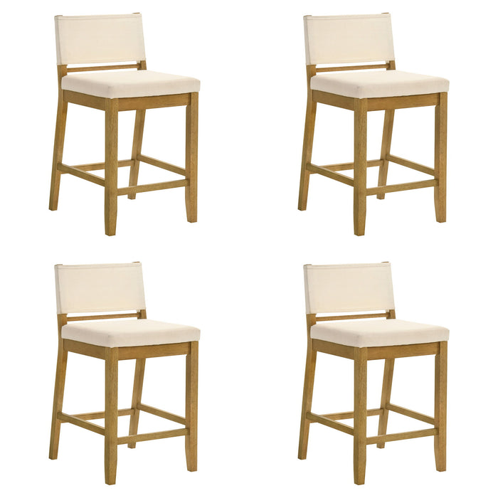 Yaneli - Contemporary Natural Wood Counter Height Kitchen Bar Stool
