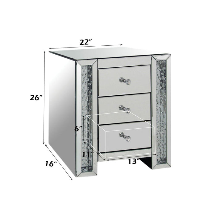 Nysa - Accent Table - Mirrored & Faux Crystals