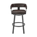 Cohen - 26" Counter Height Swivel Bar Stool - Java Brown Finish And Faux Leather