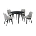 Arcadia And Azalea - Round 5 Piece Dining Set - Gray / Black
