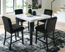 Mervannie - 5 Pc. - Counter Height Dining Table And 4 Barstools - Gray / Black