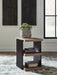 Rylandyn - Rectangular End Table - Black / Light Brown