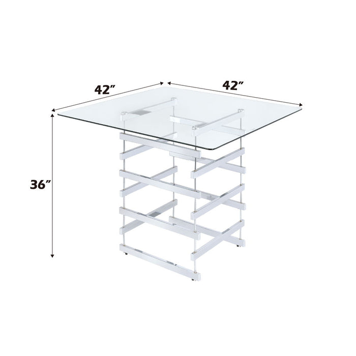 Nadie - Counter Height Table - Clear Glass Top & Black