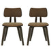 Jaguar - Curved Back Wood Dining Chair With Faux Leather Seat