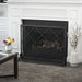 Minimalist Single Panel Iron Fireplace Screen With Diamond Design - Black