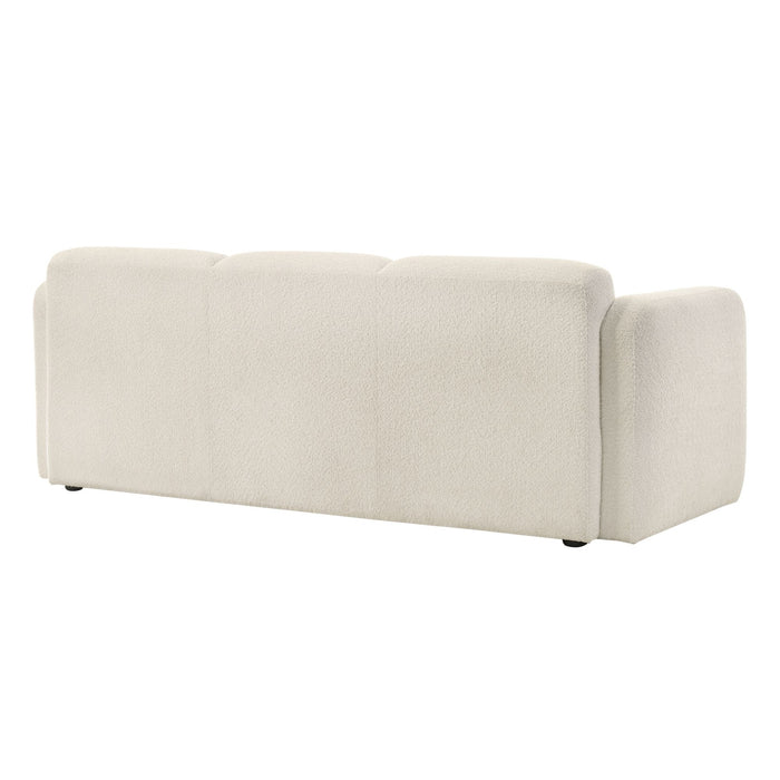 Sierra - Boucle Fabric Sofa With Rounded Arms - Ivory