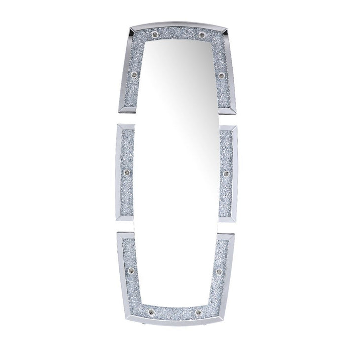 Noralie - 63" X 26" Floor Mirror With Faux Diamonds - Mirrored