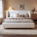 Modern Upholstered Bed Frame With Wingback Headboard