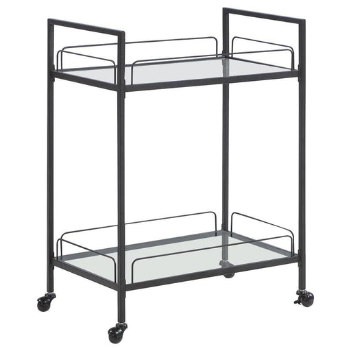 Curltis - Serving Cart With Glass Shelves - Clear And Black Sacramento Furniture Store Furniture store in Sacramento