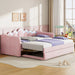 Upholstered Daybed With Adjustable LED Trundle