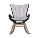 Fanny - Outdoor Patio Rocking Chair - Light Eucalyptus Wood And Charcoal Rope
