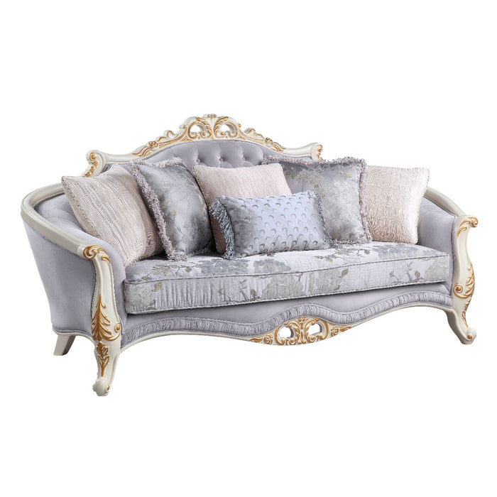 Galelvith - Sofa With 6 Pillow - Gray Fabric