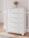 Kozlani - Five Drawer Chest - White