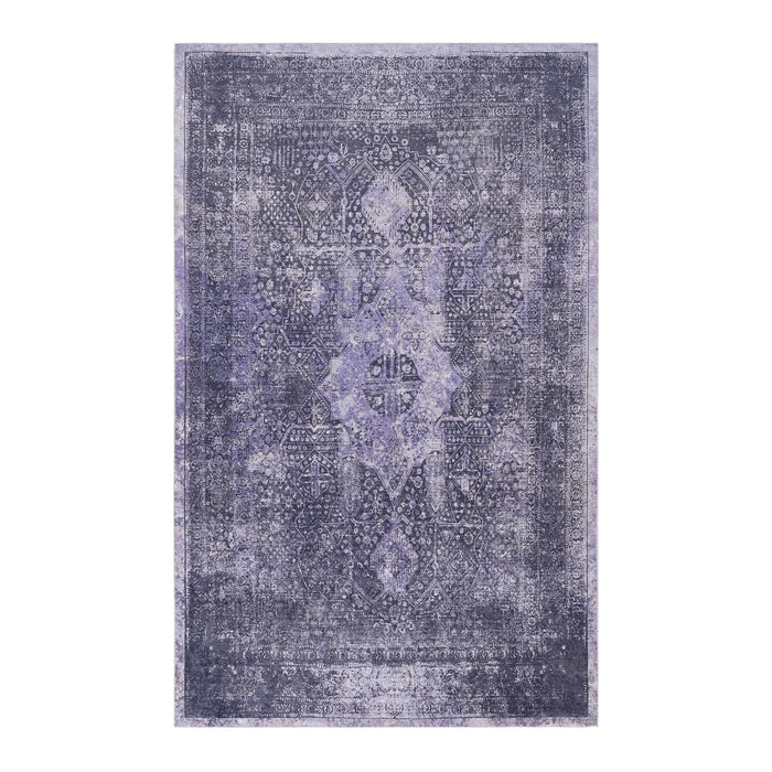 Maval - 3' X 5' Washable Area Rug - Anthracite
