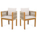 Outdoor Dining Chairs With Mix Rope Handles (Set of 2)