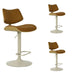 Leland - Adjustable Swivel Curved Back Wood Bar Stool With Faux Leather Seat
