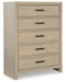 Calmoro - Five Drawer Chest - Gray