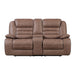 Lucius - Console Reclining Loveseat With Manual Recline - Brown