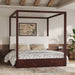 Canopy Platform Bed With Upholstered Headboard