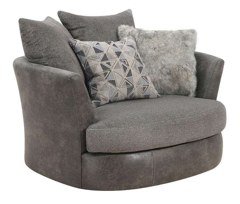 Swivel Accent Chair - Gray - Wood