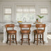 Mystic - Swivel Rubberwood Counter Or Bar Height Barstool With Faux Leather Seat