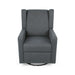 Landau - Contemporary Fabric Upholstered Swivel Recliner - Charcoal