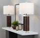 Cylinder - Fluted Contemporary Table Lamp (Set of 2) - Brown / Clear / White