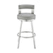 Lynof - Swivel Bar Stool - Brushed Stainless Steel Finish