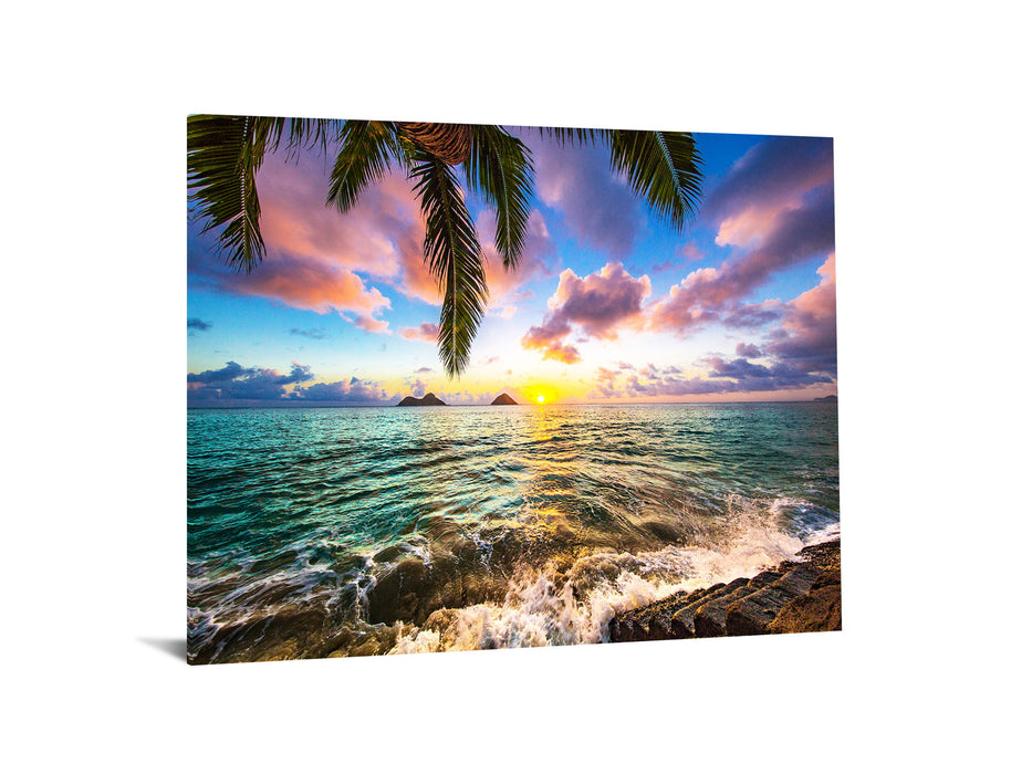 Tempered Glass With Foil - Coastal Sunset - Blue