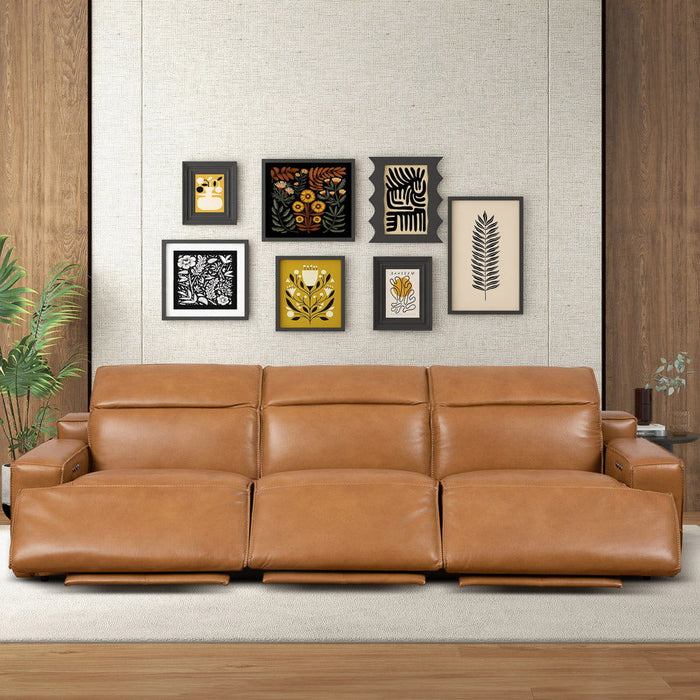 Urbana - Triple Power Recliner Sofa - Tan