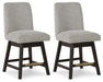 Burkhaus - Upholstered Swivel Barstool (Set of 2) - Beige / Dark Brown
