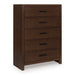 Ticanter - Five Drawer Chest - Brown