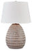 Darrich - Metal Table Lamp - Beige / White