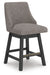 Neymorton - Upholstered Swivel Barstool (Set of 2) - Dark Grayish Brown