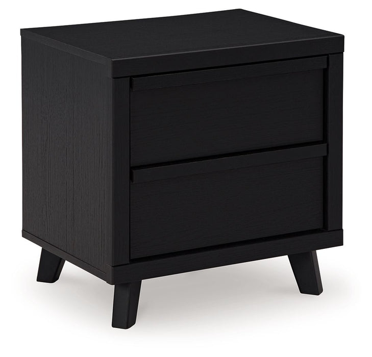 Danziar - Black - Two Drawer Night Stand Sacramento Furniture Store Furniture store in Sacramento