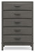 Mazing - Five Drawer Chest - Gray