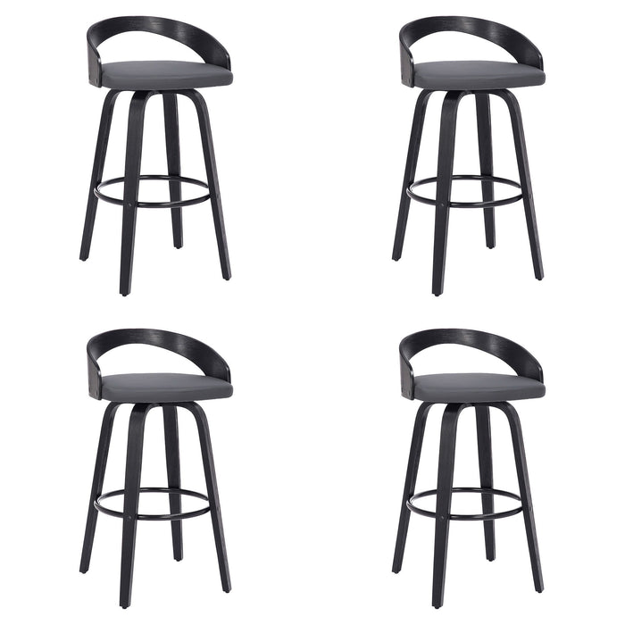 Sonia - 26" Counter Height Swivel Bar Stool - Black Wood