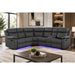 Blanche - Sectional Sofa With LED Lighting And Integrated Speaker - Gray