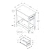 Accent End Table, 2 Tier, Narrow, Storage Drawer, Transitional - Walnut