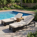 Outdoor Chaise Lounge Set With Side Table, 5 Position Adjustable Patio Recliner