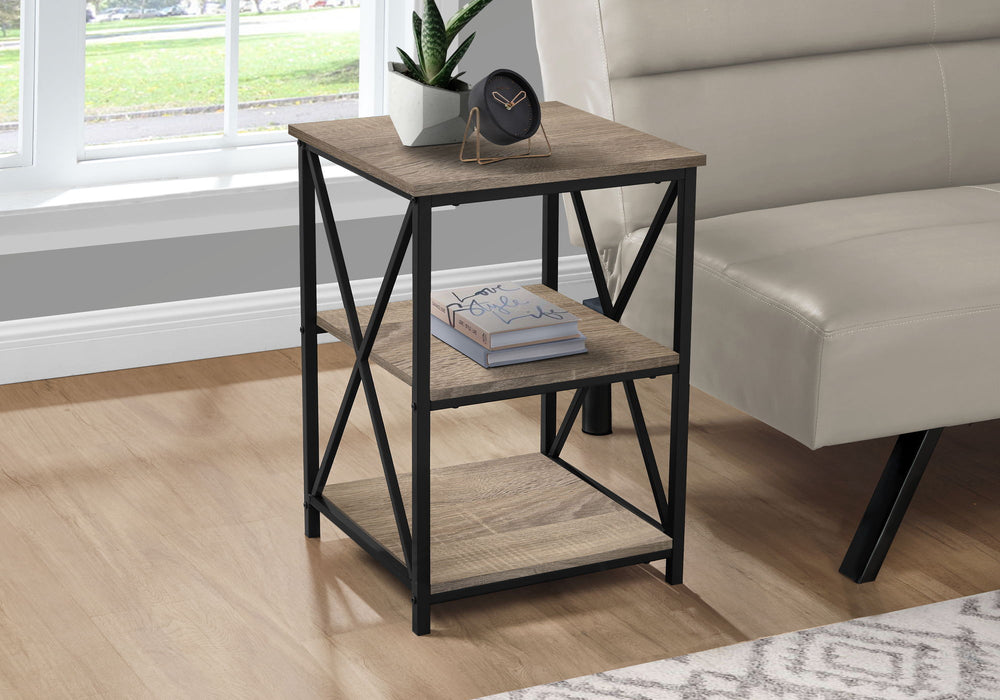 3 Tier Accent Table, Side Marble Look Contemporary & Modern