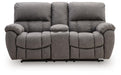 Bakerstein - Power Reclining Loveseat/Console/Adjustable Headrest - Galaxy
