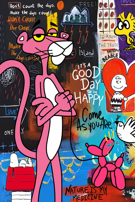 Playful Pop Montage - 32" x 48" Framed Wall Art