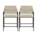 Mid Century Modern Counter Stool Set With Iron Frame