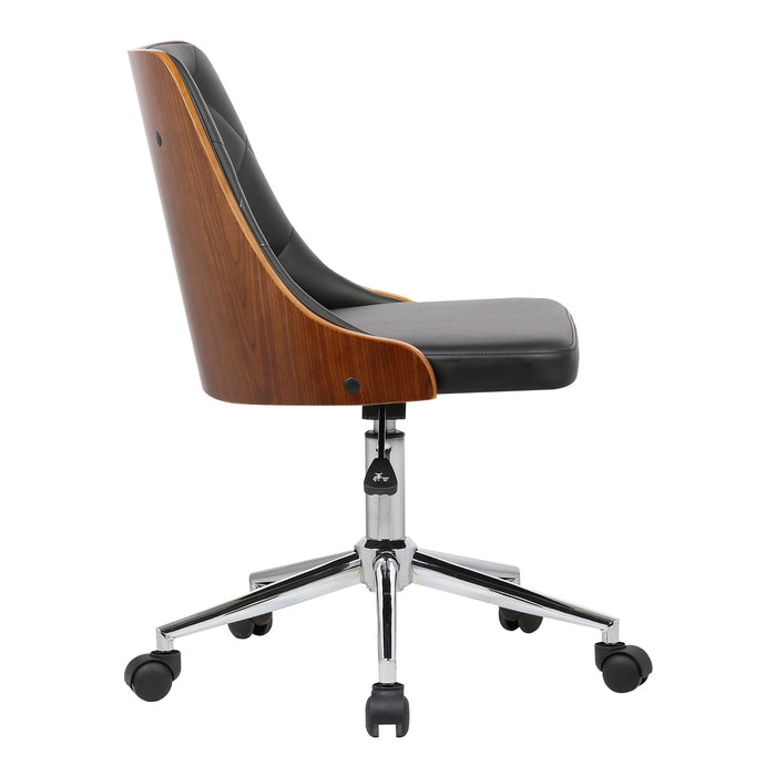 Diamond - Office Chair Veneer Back - Chrome / Black