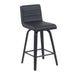 Vienna - Modern Counter Height Swivel Bar Stool - Black Brushed Wood Frame