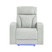 Julian - Power Recliner With Power Headrest And LED Lighting - Silver
