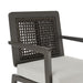 Avila - Outdoor Dining Chair With Woven Rattan Back Aluminum Frame And Cushion (Set of 2) - Dark Bronze / Silver Ash